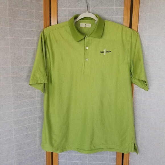 Men's Harry Vardon Golf Shirt  Bright Green 100% Mercerized Cotton Size Large - Picture 6 of 8